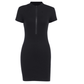 Black Bodycon ribbed sport dress fitted