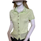 NEW Ladies Fitted Short Sleeve Snap Button Up Golf & Casual Wear Collared Shirt