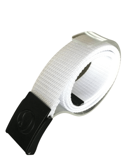 LaaTeeDa Sports Belts One Size Fits Most / White with Black Buckle LaaTeeDa Mesh Stretch Web Belts For Women or Men - 1 1/2"W x 43” L